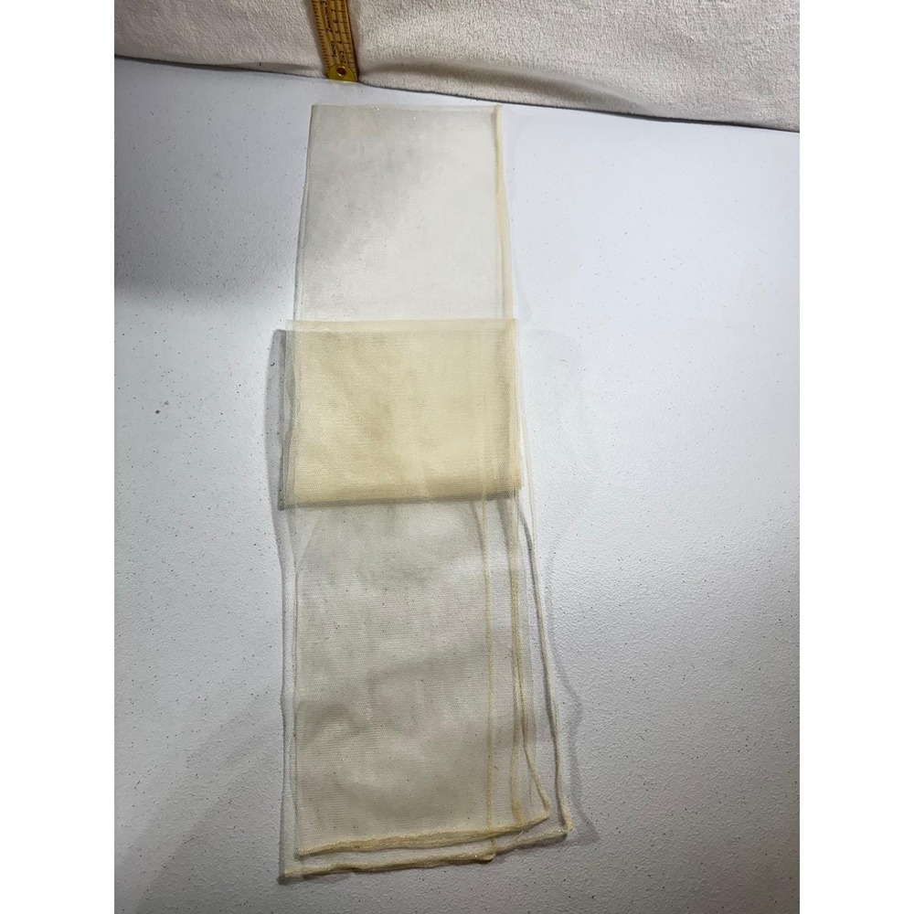 Vintage Cream Tulle Netting Fabric Remnant Bridal Mesh Sash 34x12 Inch